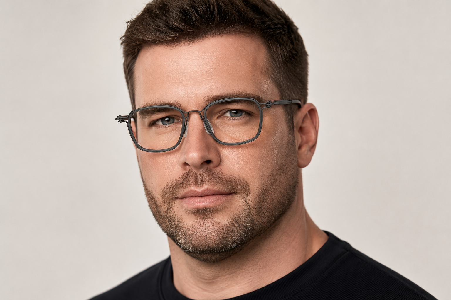 150mm Wide Fit Rectangle Titanium Glasses
