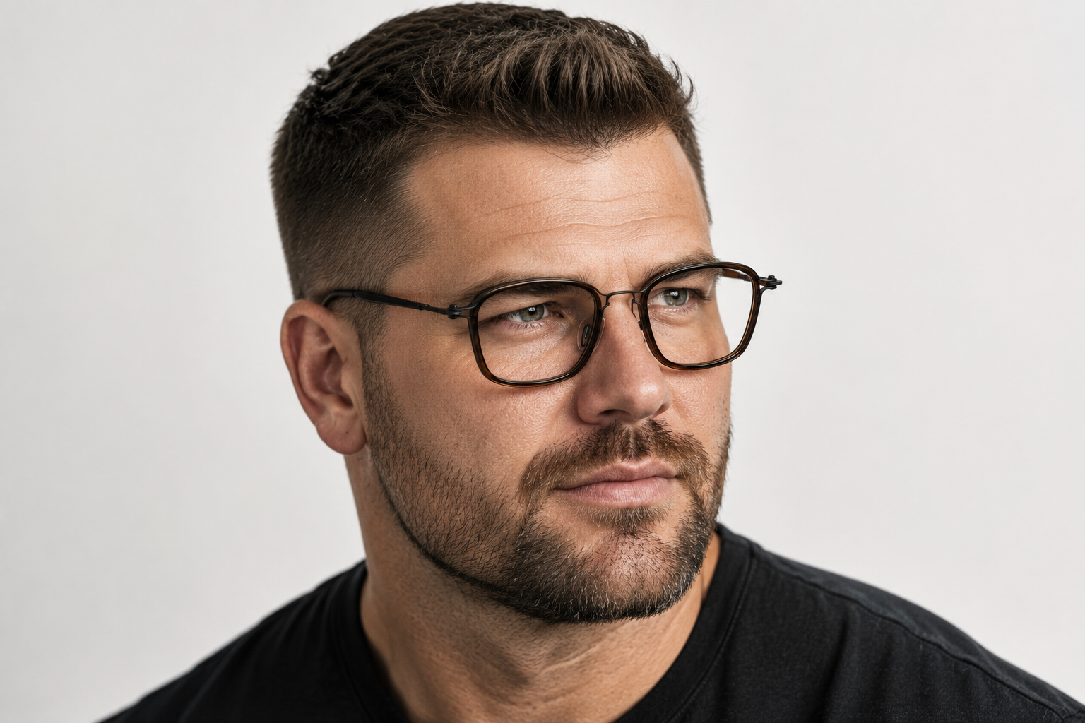 150mm Wide Fit Rectangle Titanium Glasses