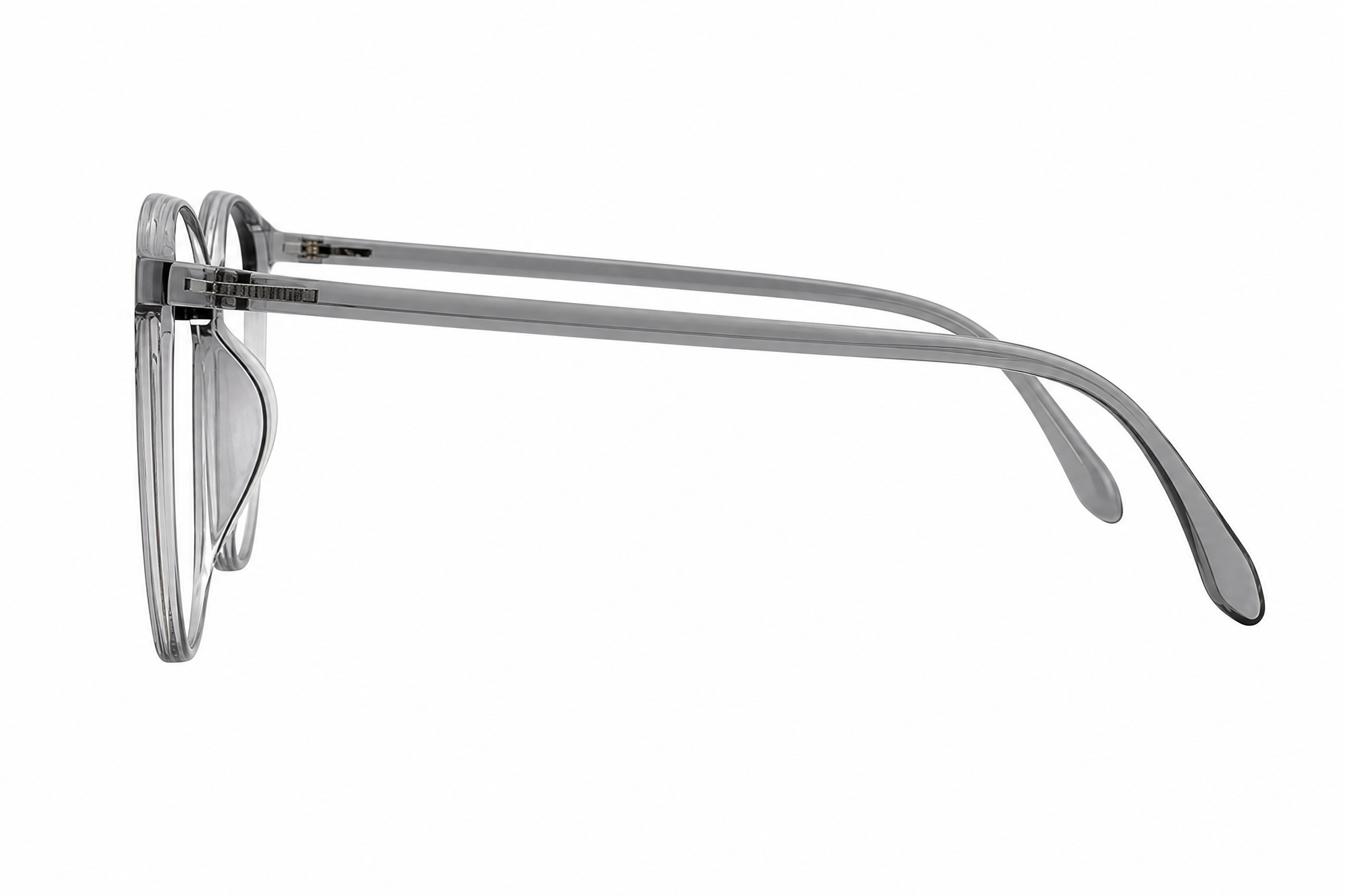 145mm Wide Fit Round TR90 Glasses in grey - side view