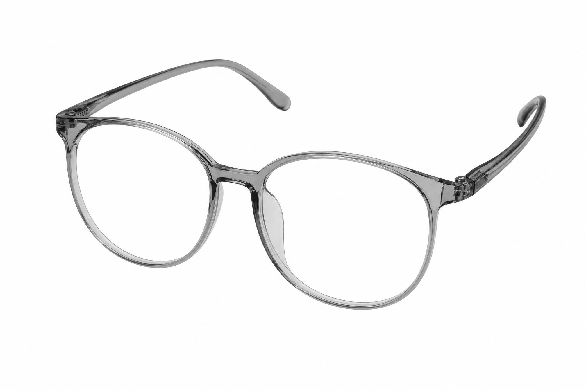 145mm Wide Fit Round TR90 Glasses in grey - top view