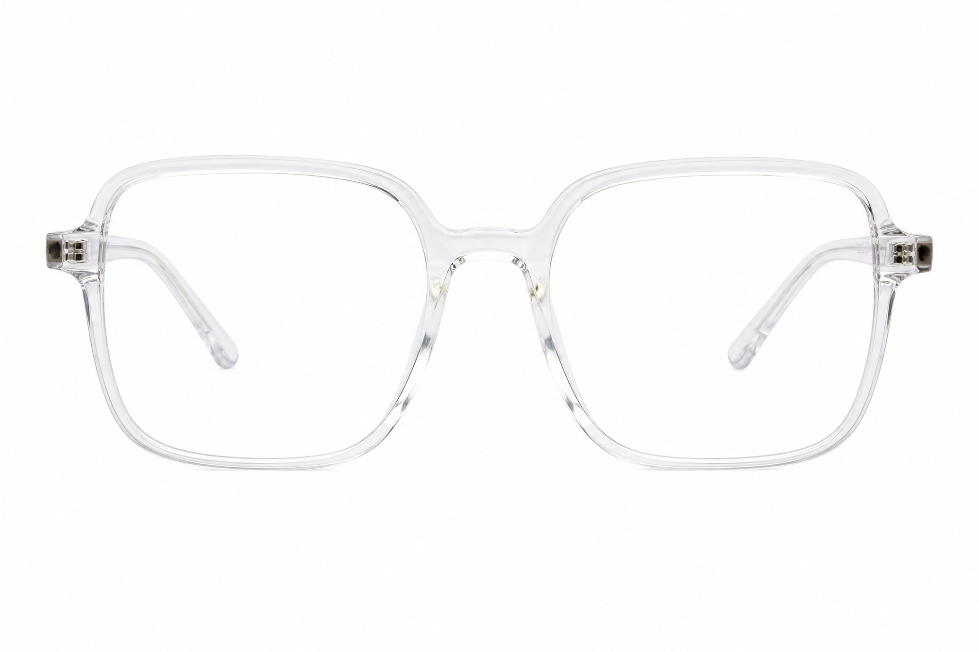 150mm Wide Fit Rectangle TR90 Glasses in clear - front view