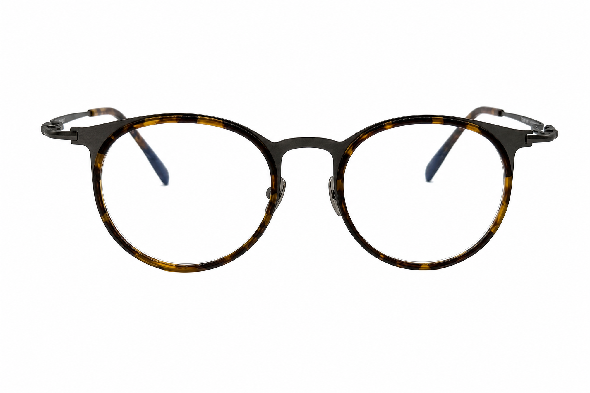 160mm tortoiseshell wide titanium glasses for wide faces front view