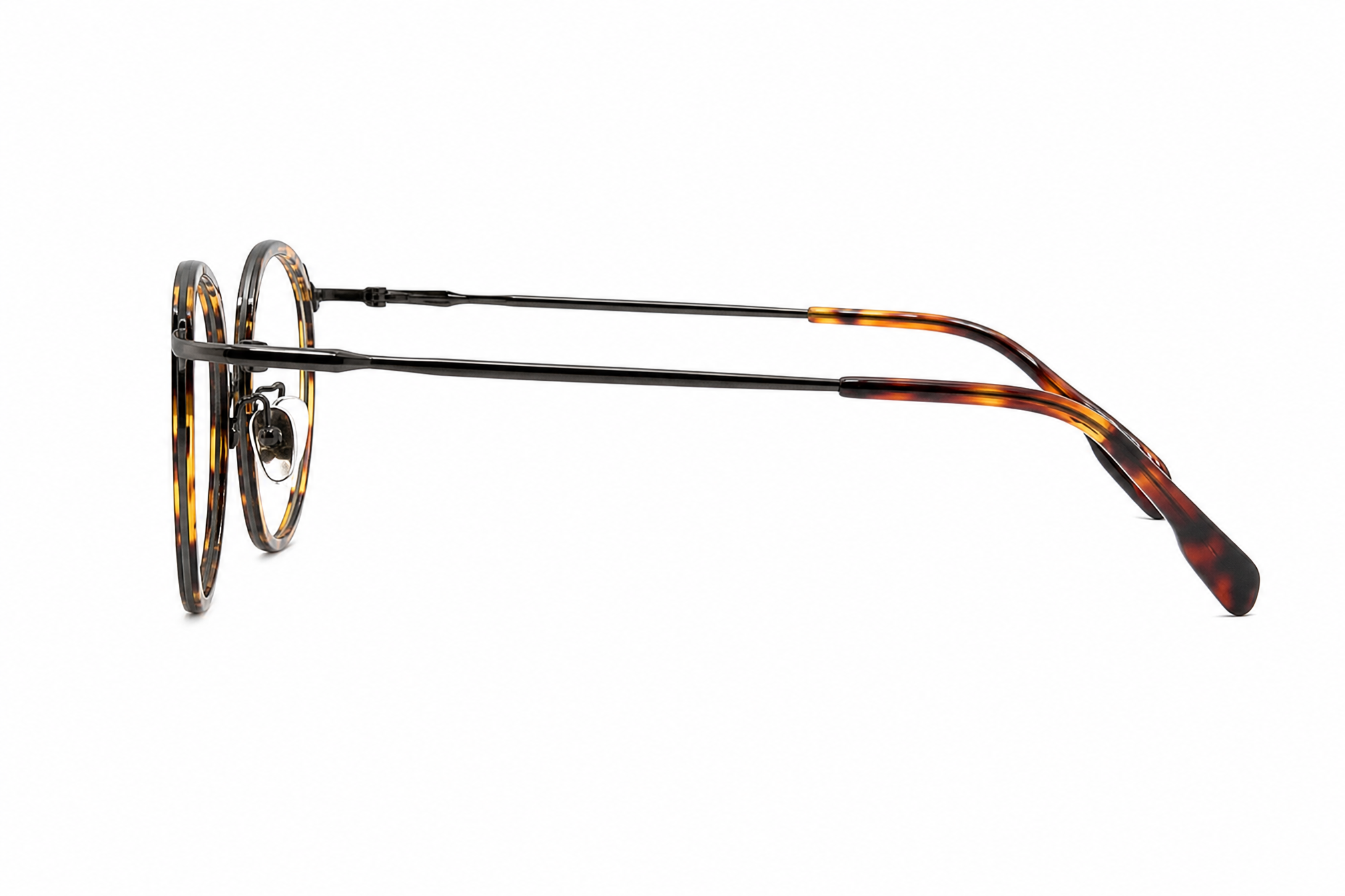 160mm tortoiseshell wide titanium glasses for wide faces,temple arm angle view