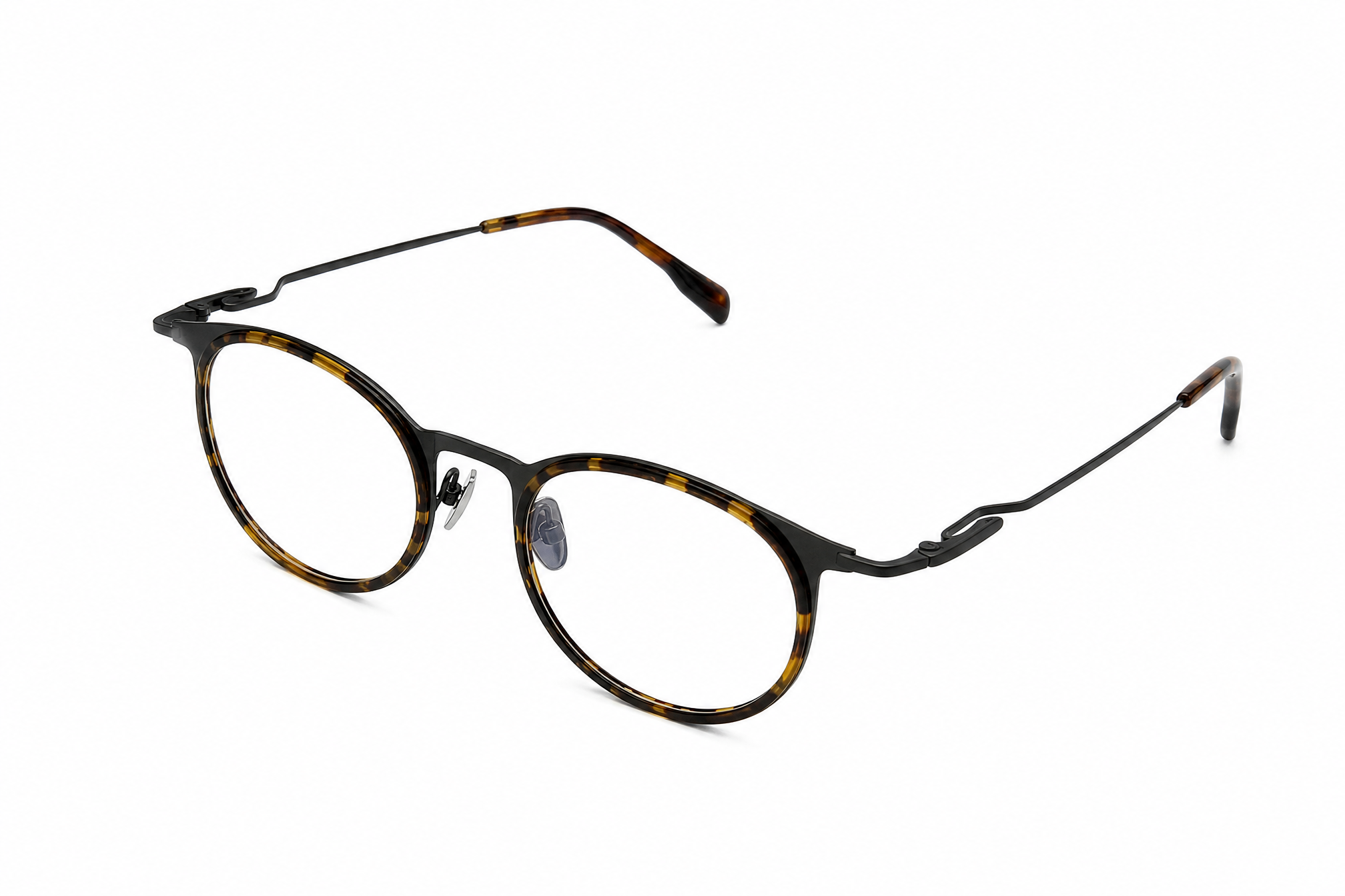 163mm tortoiseshell lightweight titanium wide-fit glasses side angle view