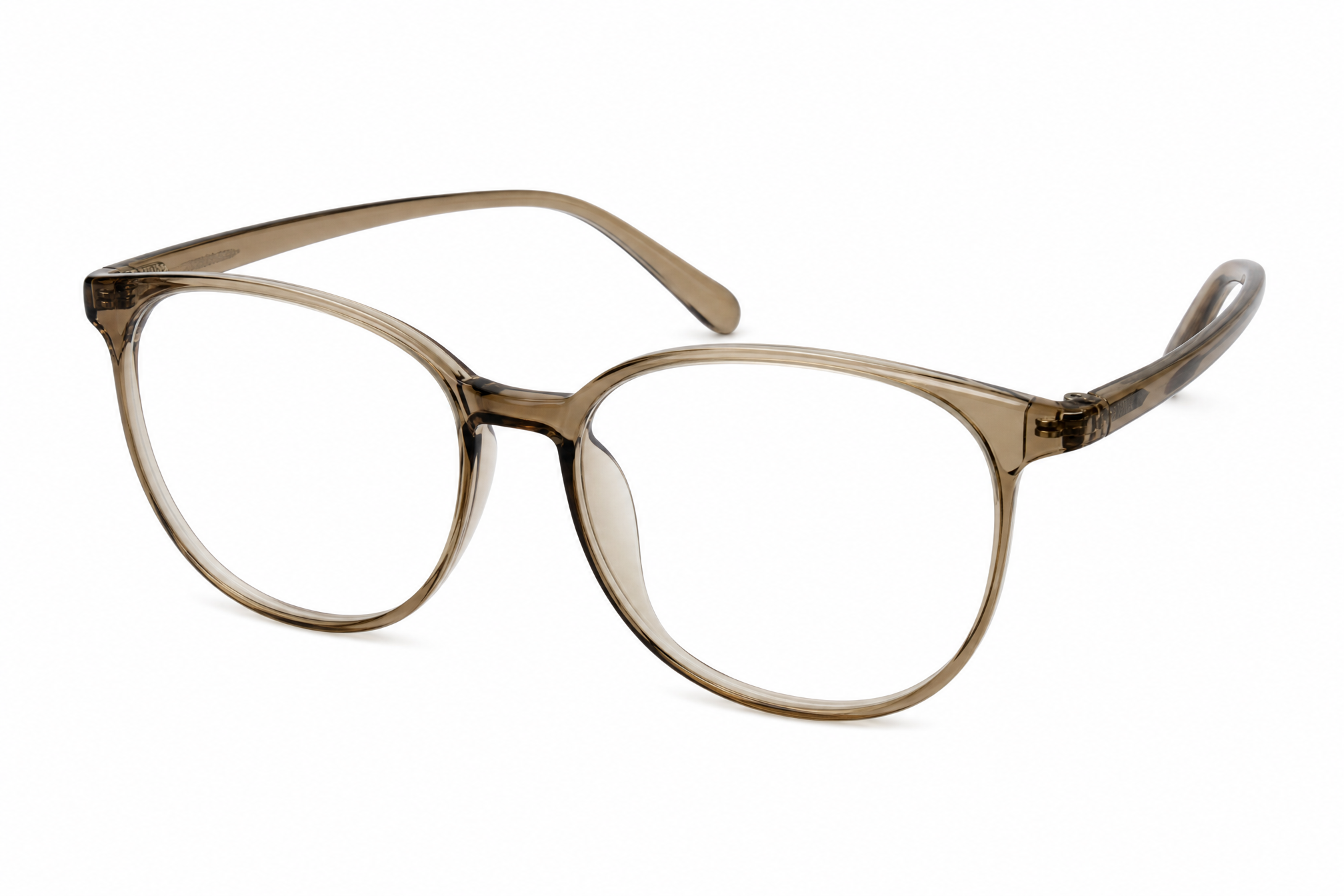 145mm Wide Fit Round TR90 Glasses in brown - top view