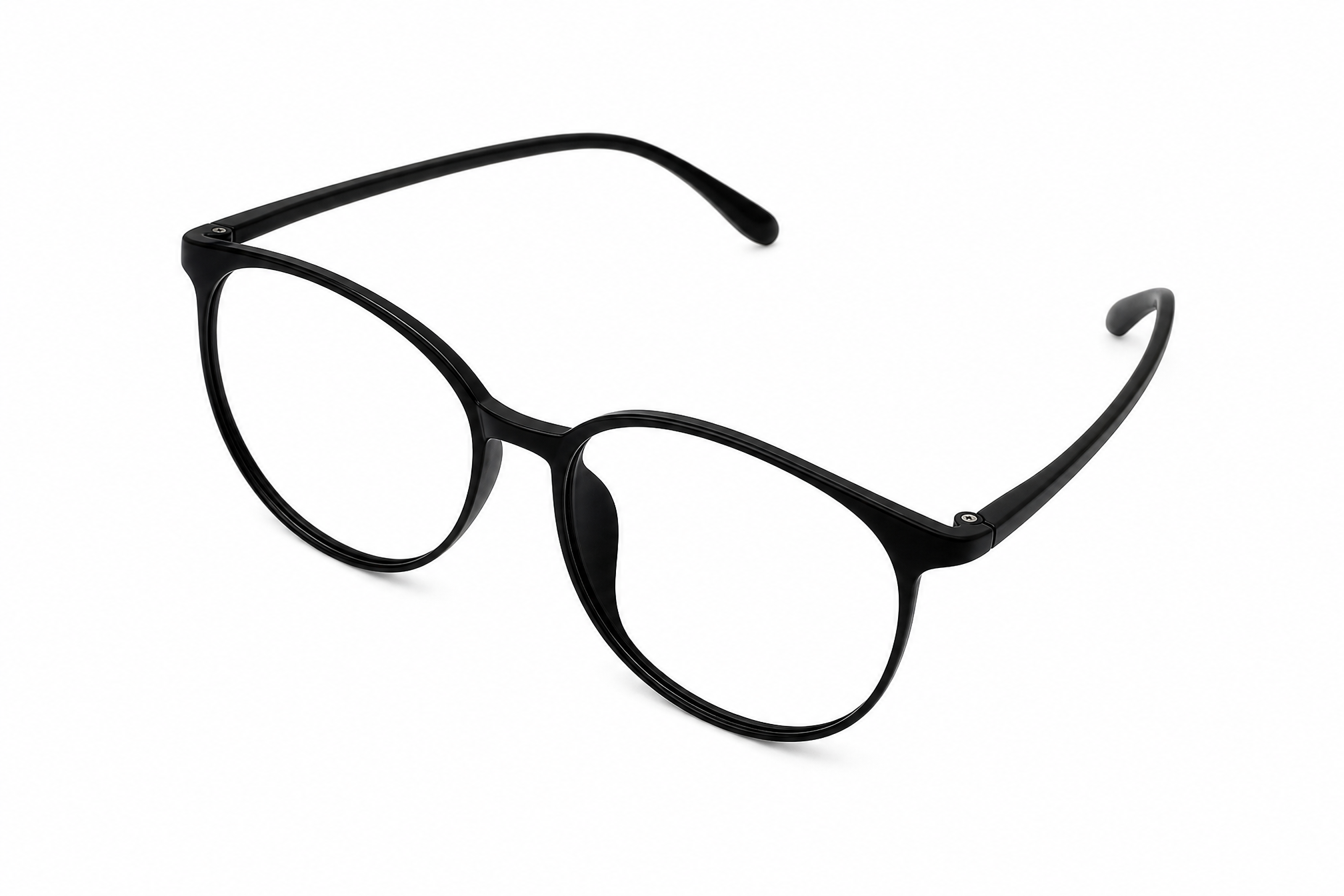150mm Wide Fit Round TR90 Glasses in black - top view