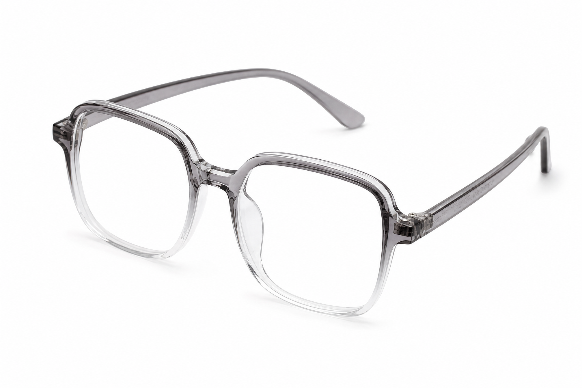 150mm Wide Fit Rectangle TR90 Glasses in grey gradient - top view