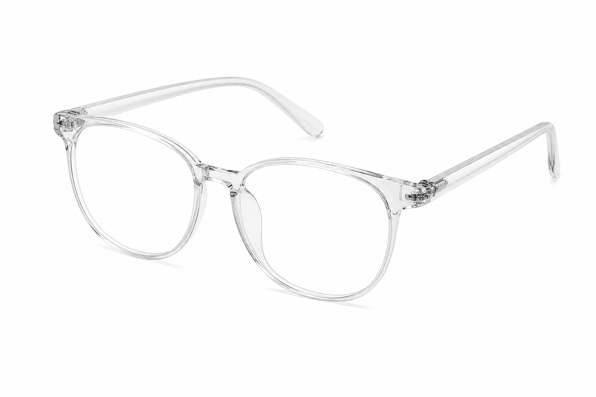 150mm Wide Fit Round TR90 Glasses in clear - top view