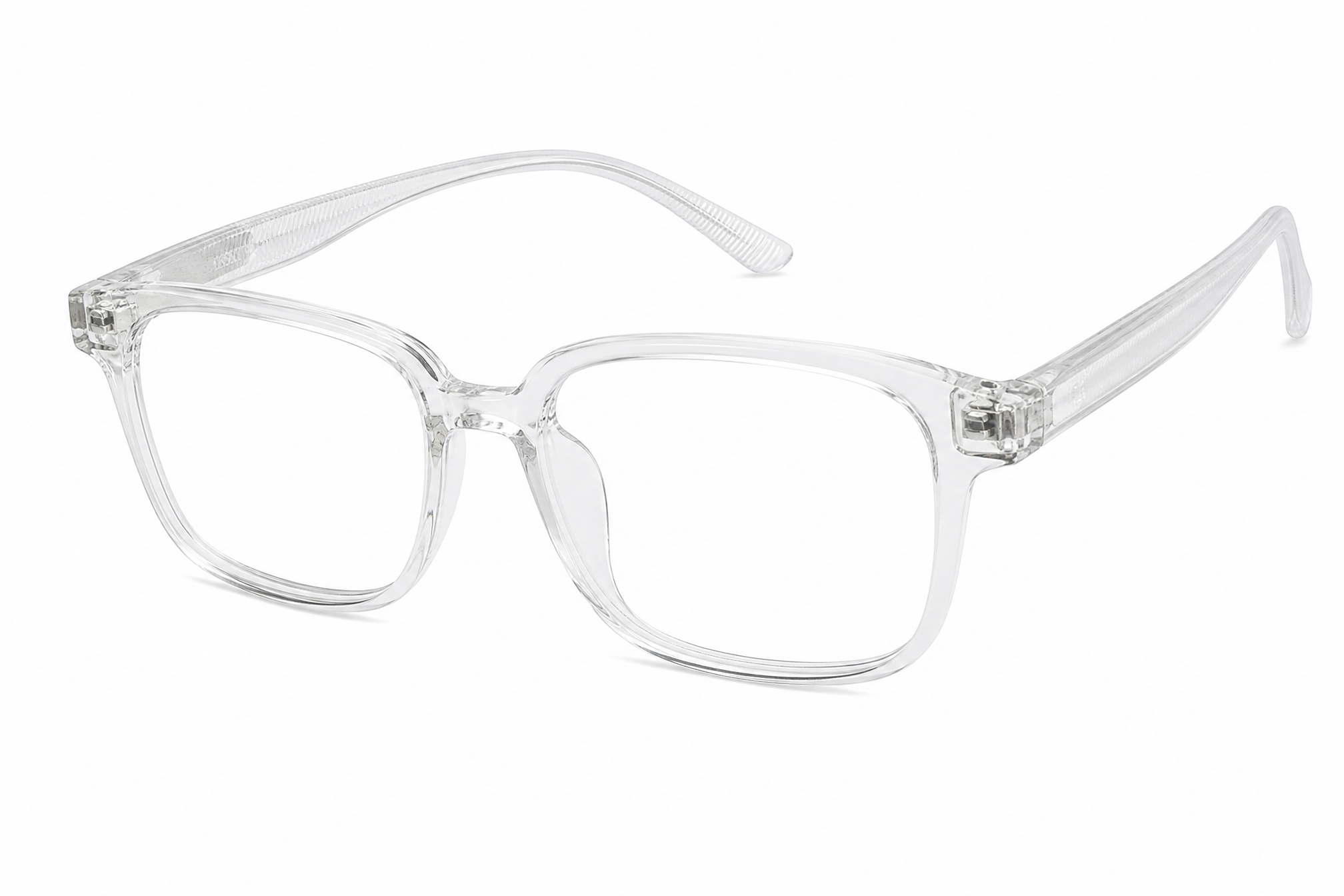 155mm Wide Fit Rectangle TR90 Glasses in clear - top view