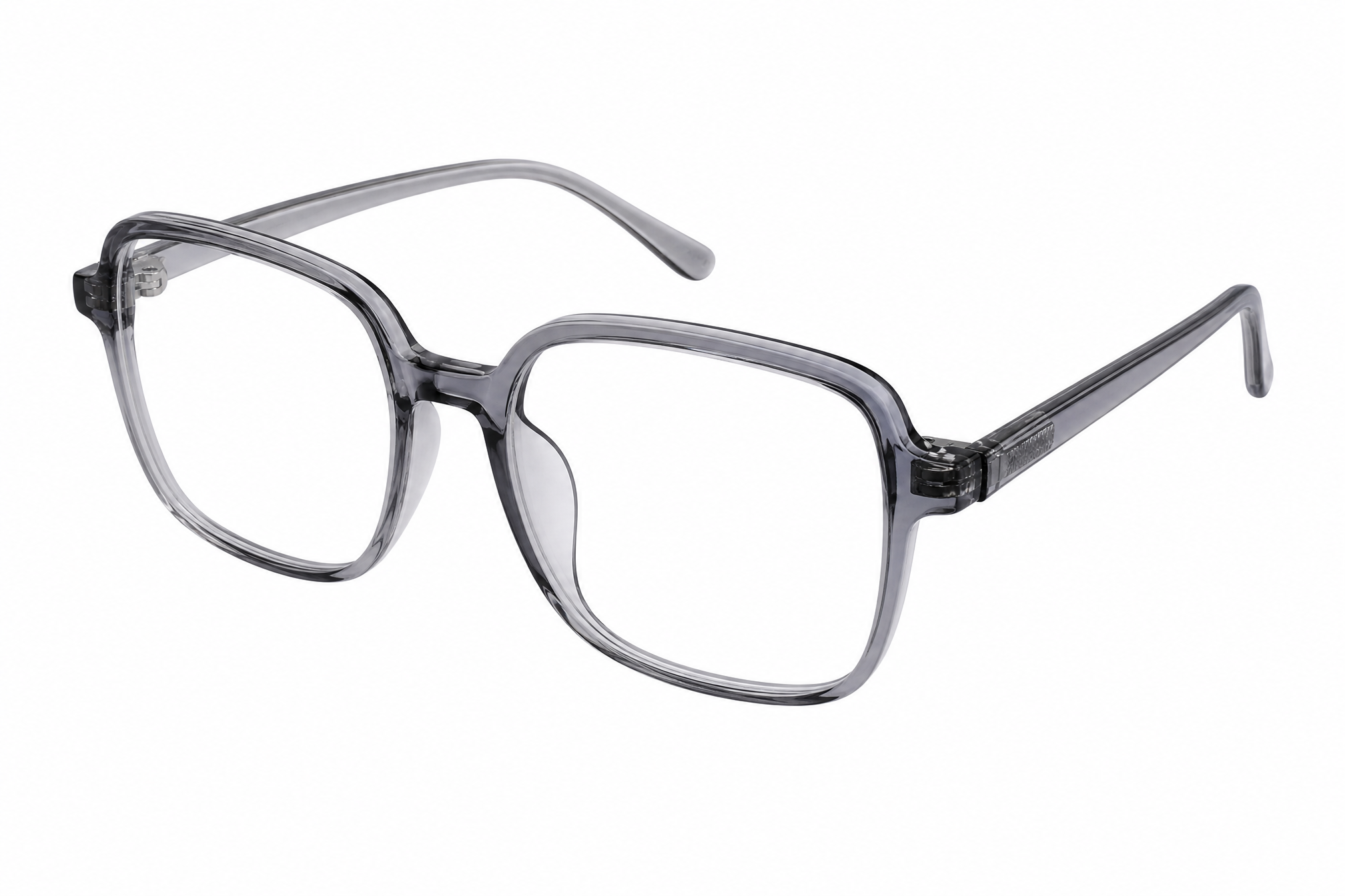 155mm Wide Fit Rectangle TR90 Glasses in grey - top view