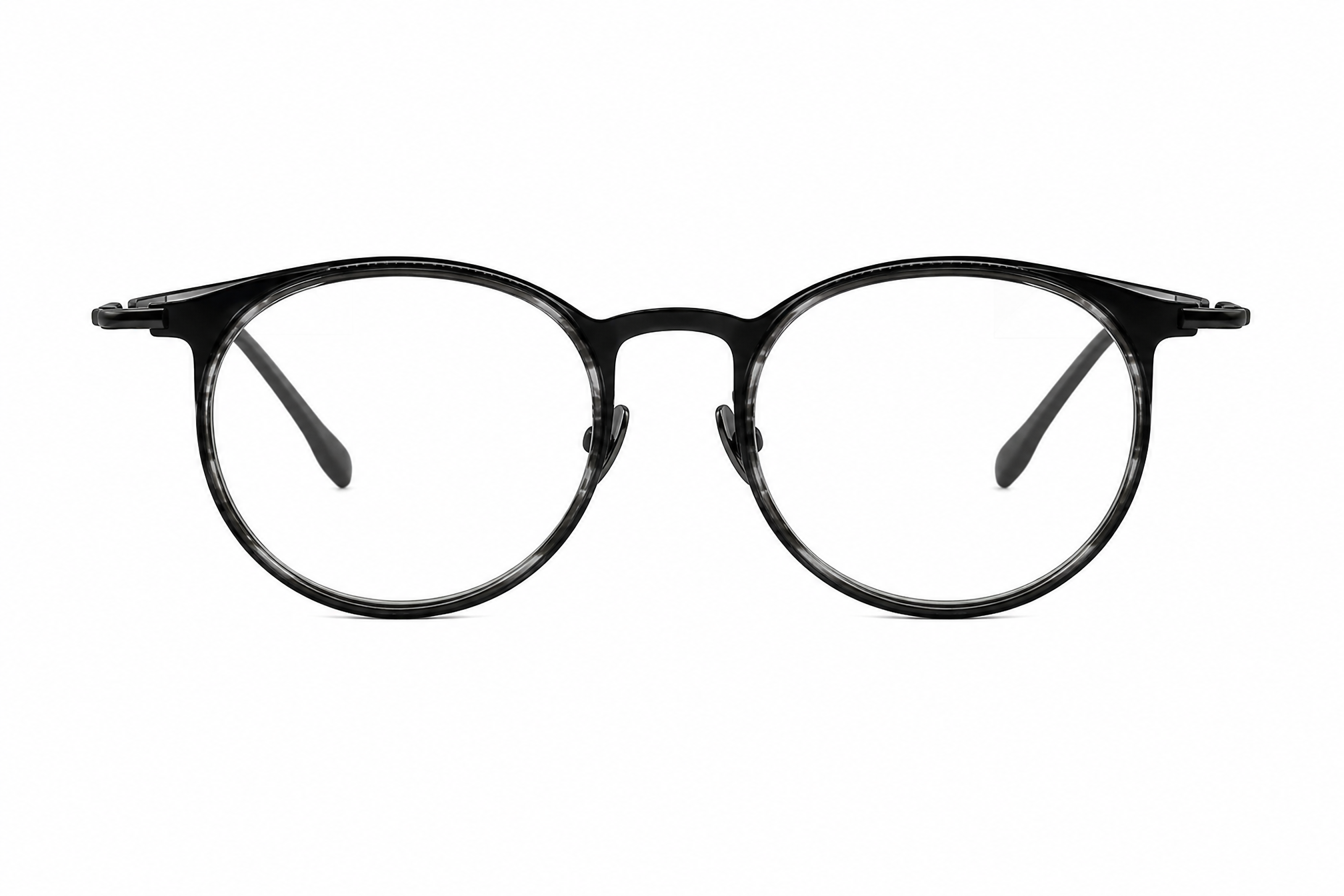 163mm grey tortoiseshell wide titanium glasses for wide faces front view