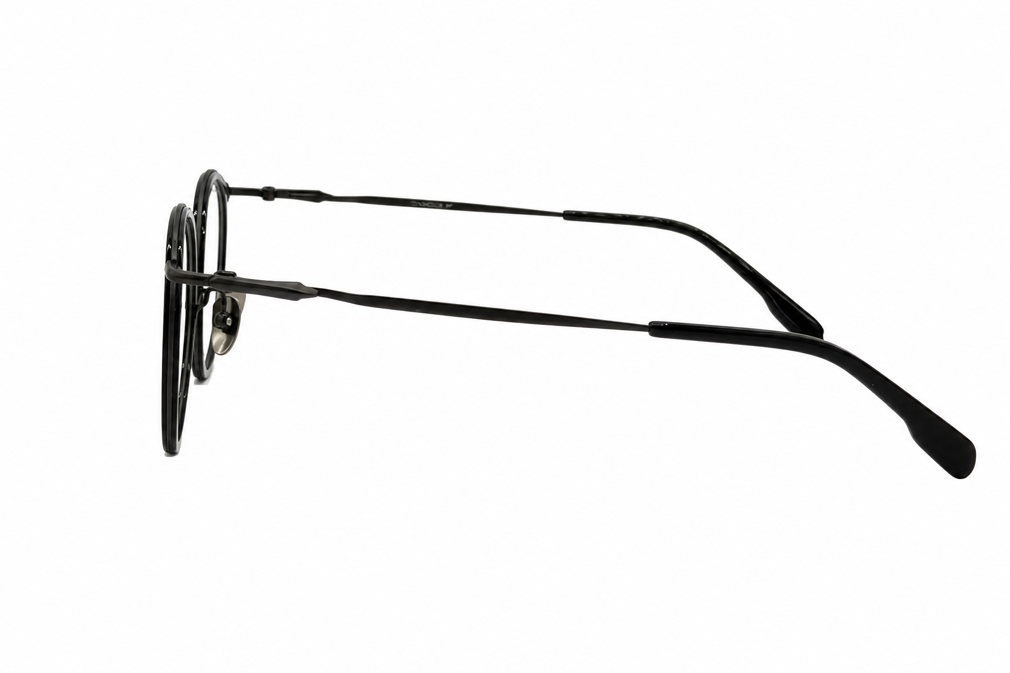 163mm black wide titanium glasses for wide faces,temple arm angle view