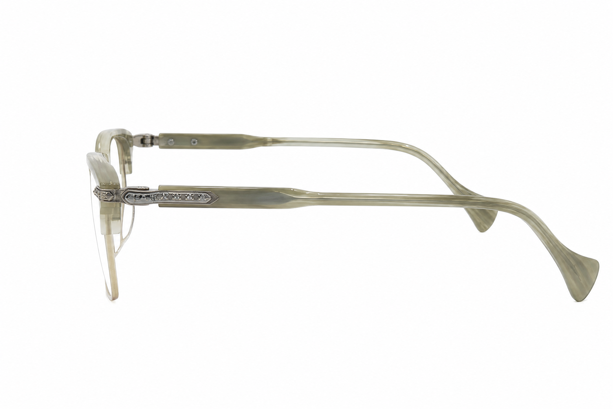 165mm gold wide fit browline titanium glasses for wide faces,temple arm angle view