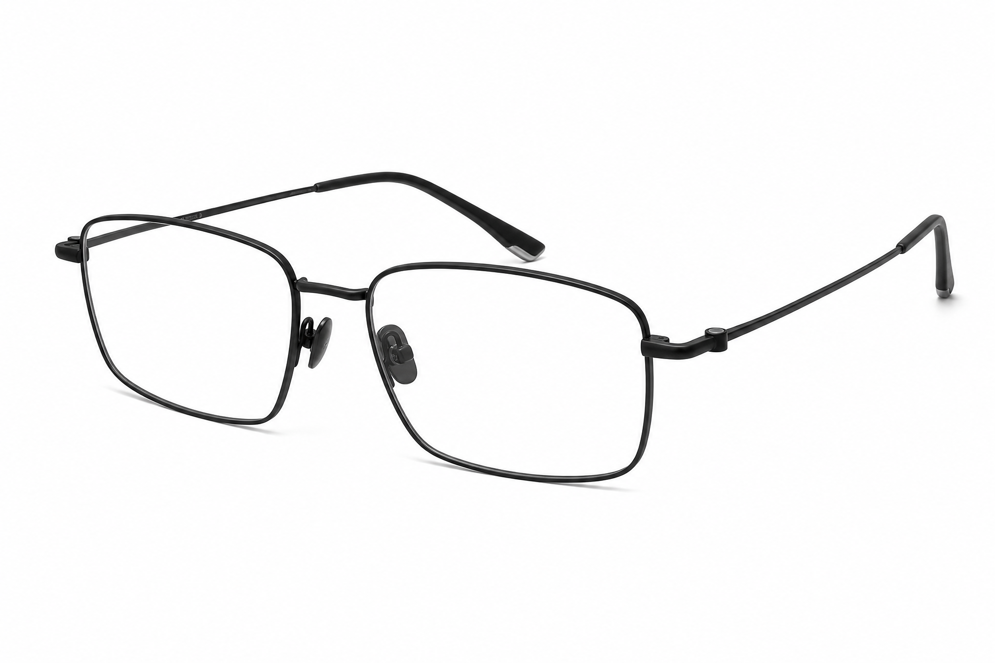 155mm Wide Fit Rectangle Titanium Glasses